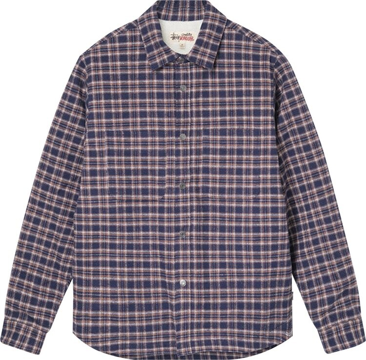 Рубашка Stussy Sherpa Lined Plaid Shirt 'Navy', разноцветный — фото 2