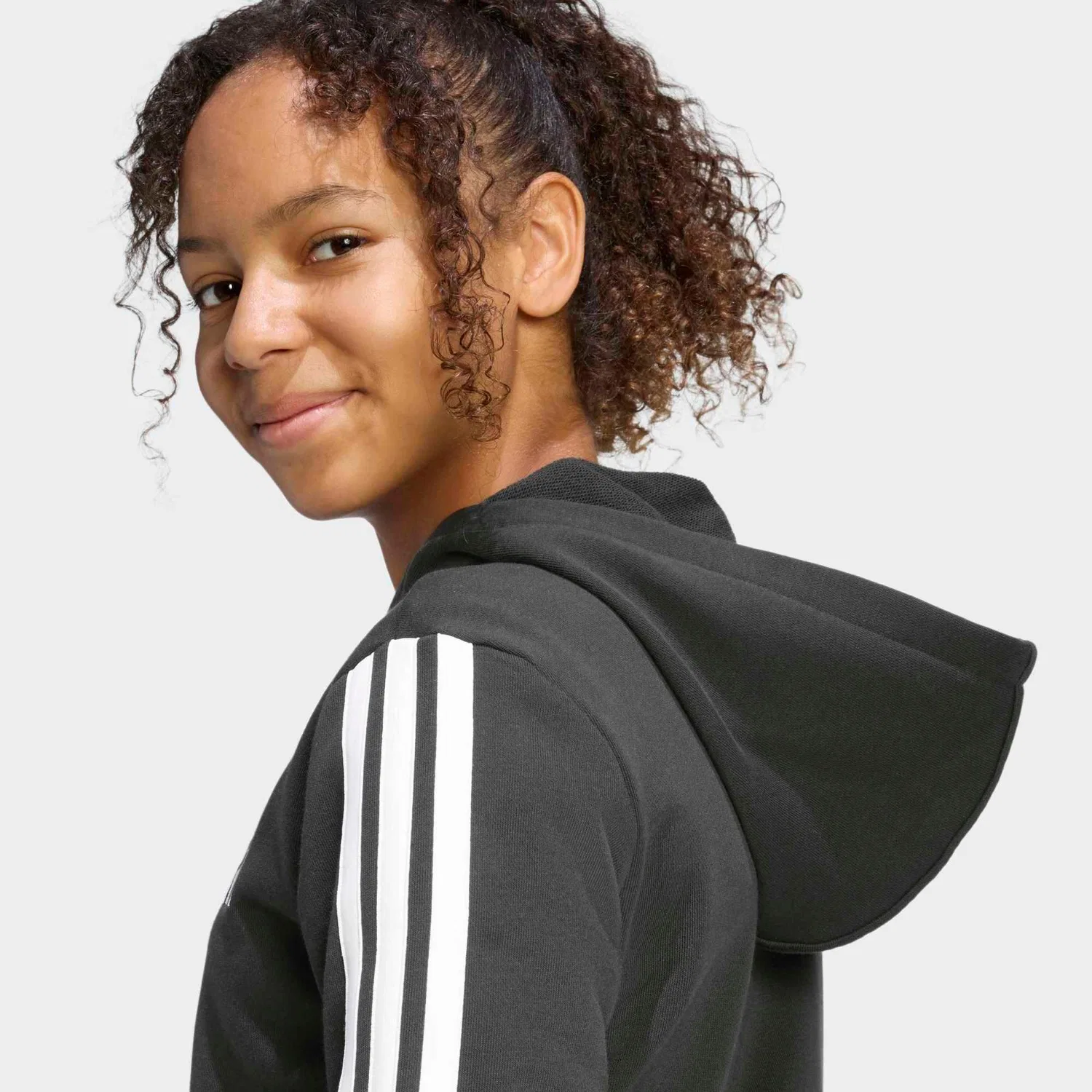 Детское худи из футера Adidas, Черный — фото 4