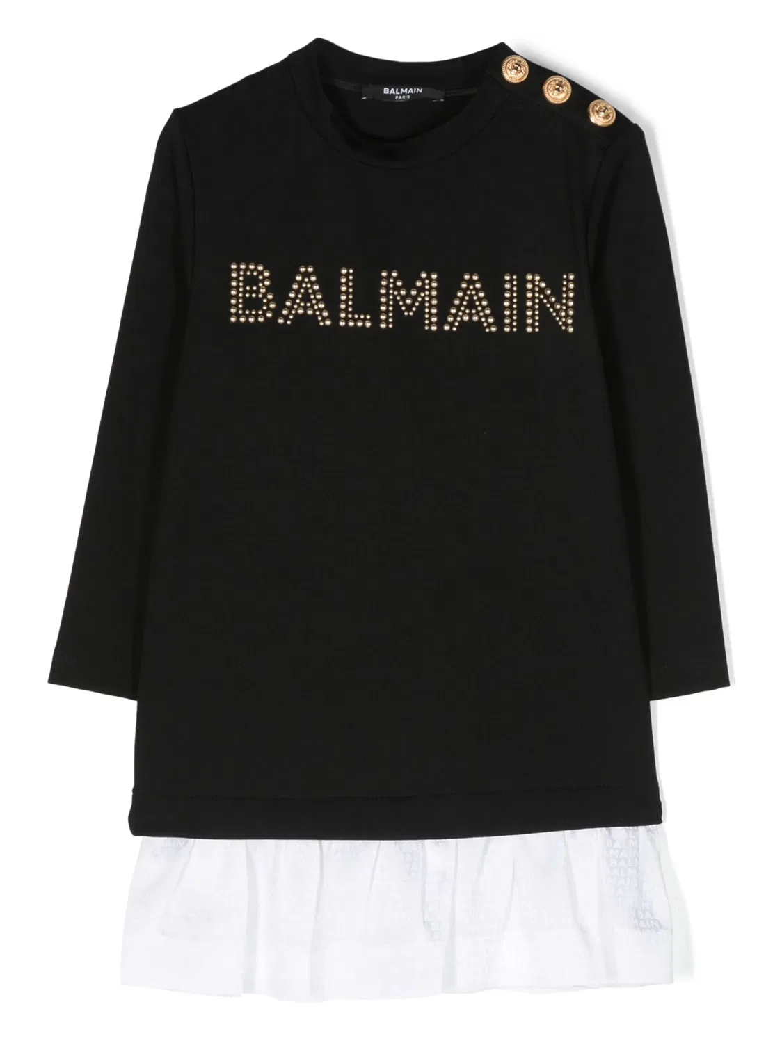 Платье-свитшот с логотипом Balmain, черный