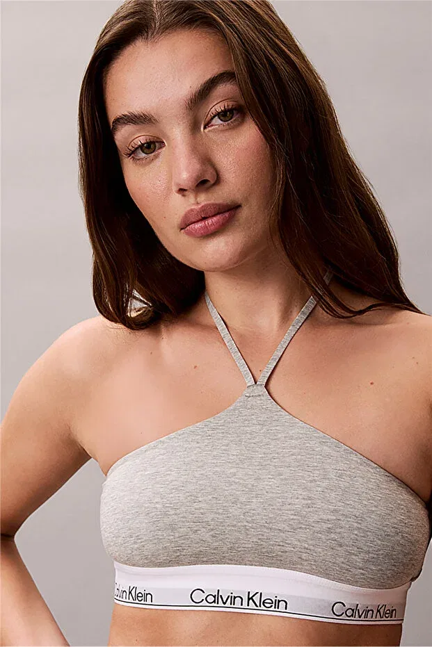 Женская бралетте с V-образным вырезом Calvin Klein, Grey Heather — фото 2