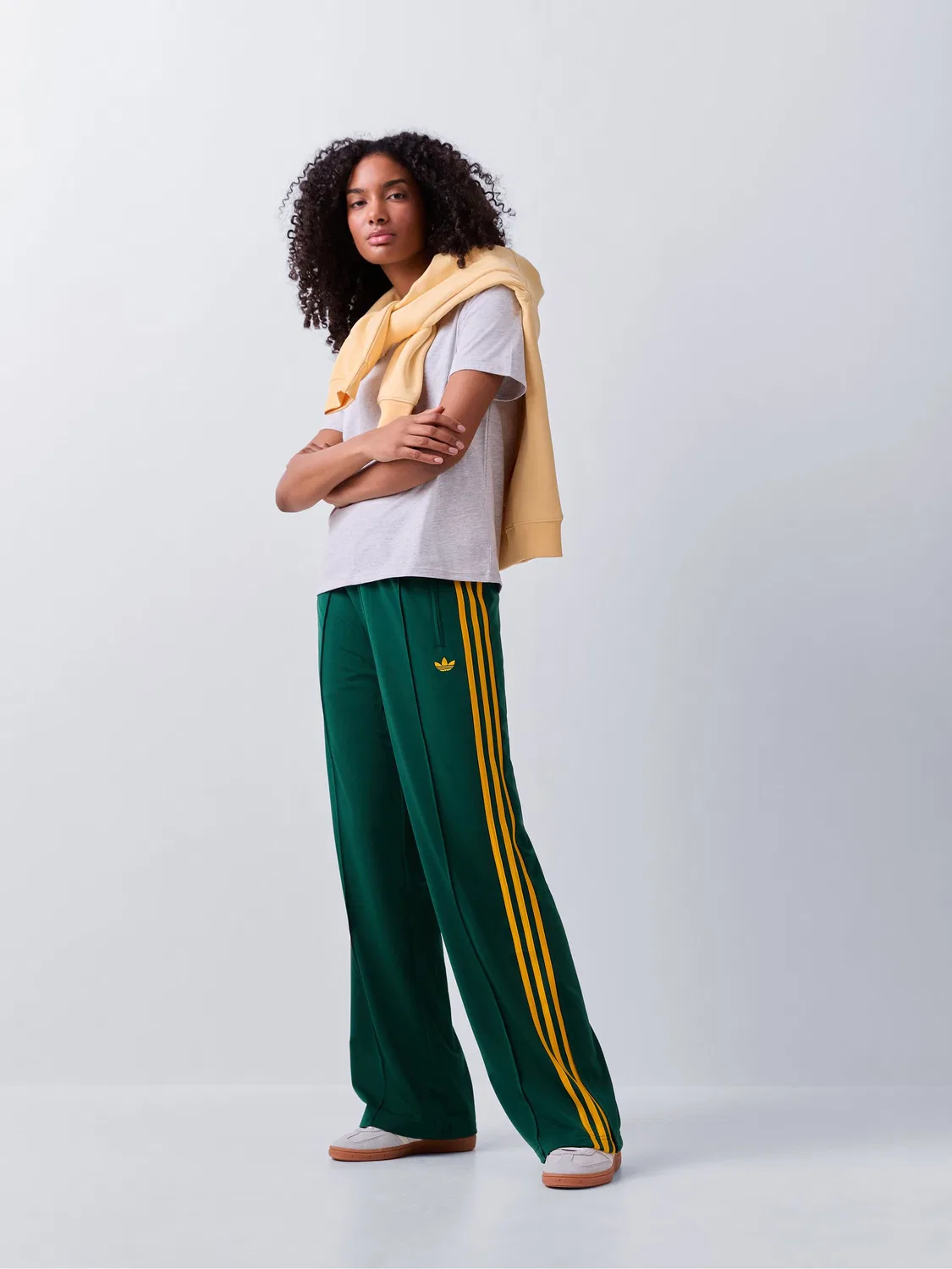 Брюки свободного кроя Firebird Wide Leg, adidas Originals, зеленые — фото 2