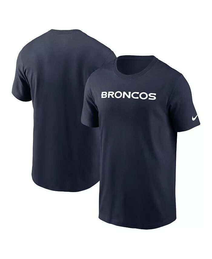 

Мужская темно-синяя футболка Denver Broncos Primetime Wordmark Essential Nike