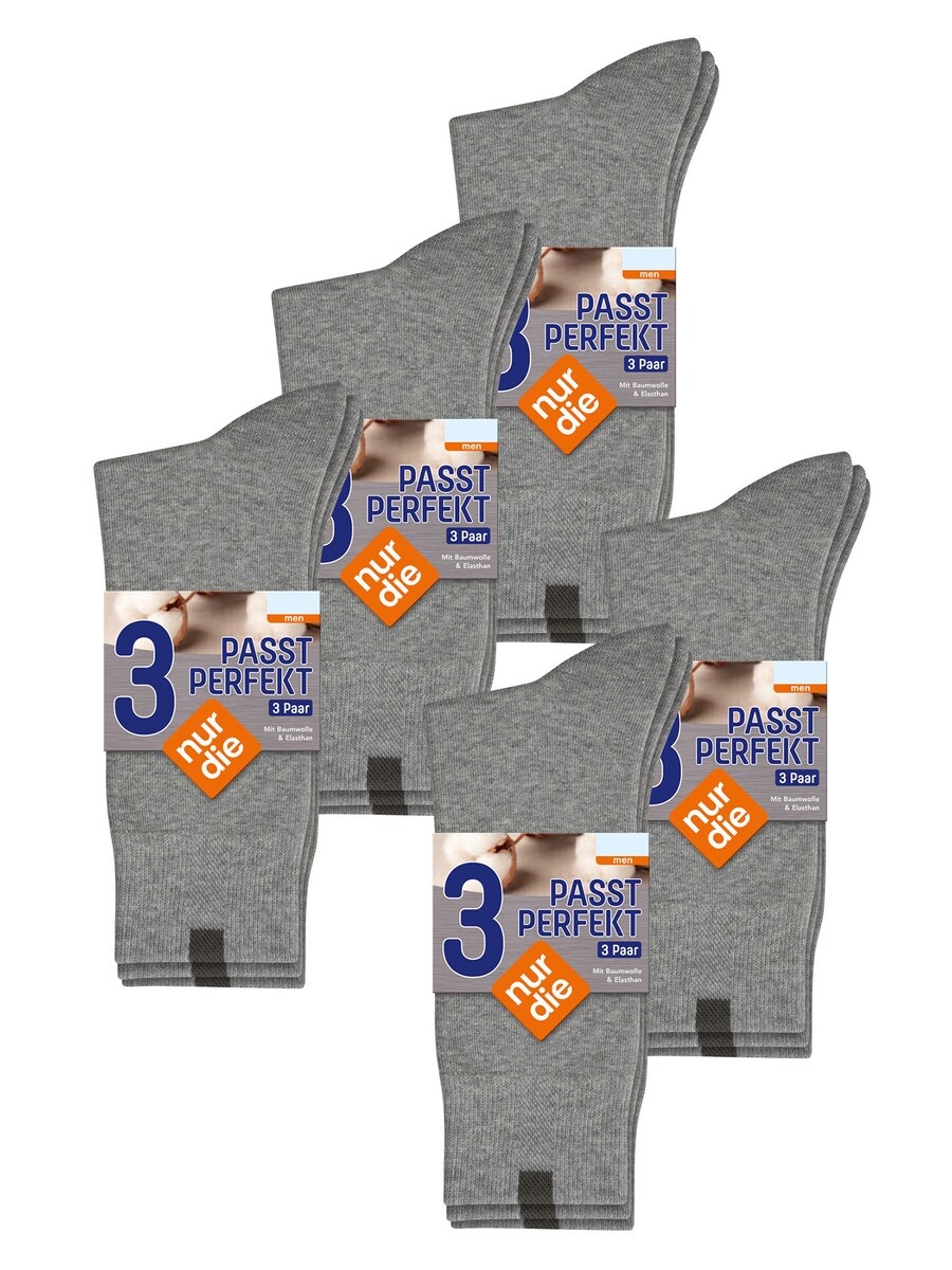 

Носки Nur Die Passt Perfekt bequeme Alltagssocken, светло-серый