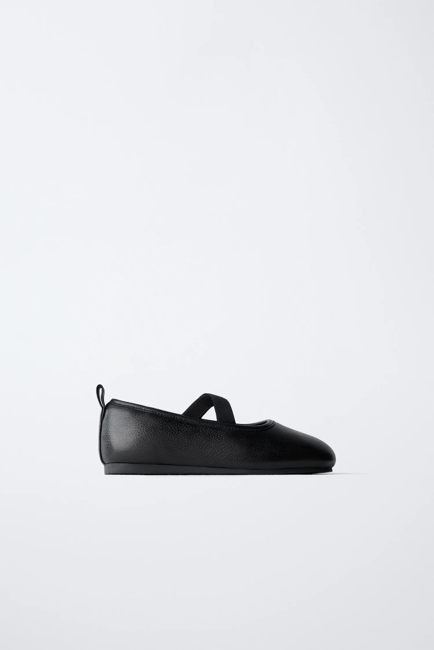 Балетки leather school ballerinas Zara, черный