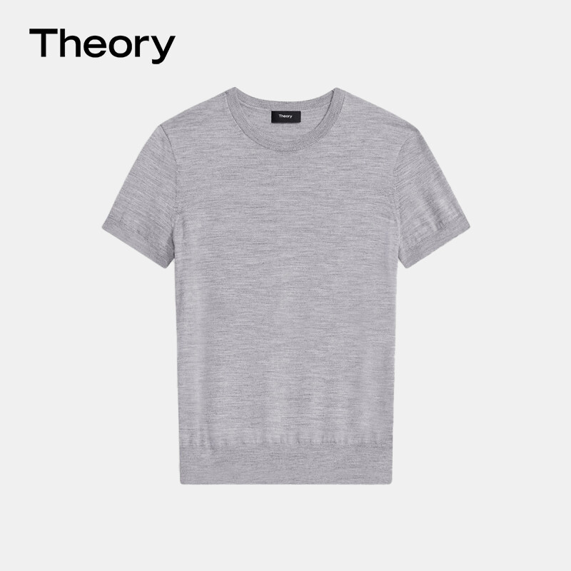 

Свитер женский Theory с круглым вырезом и короткими рукавами, черный