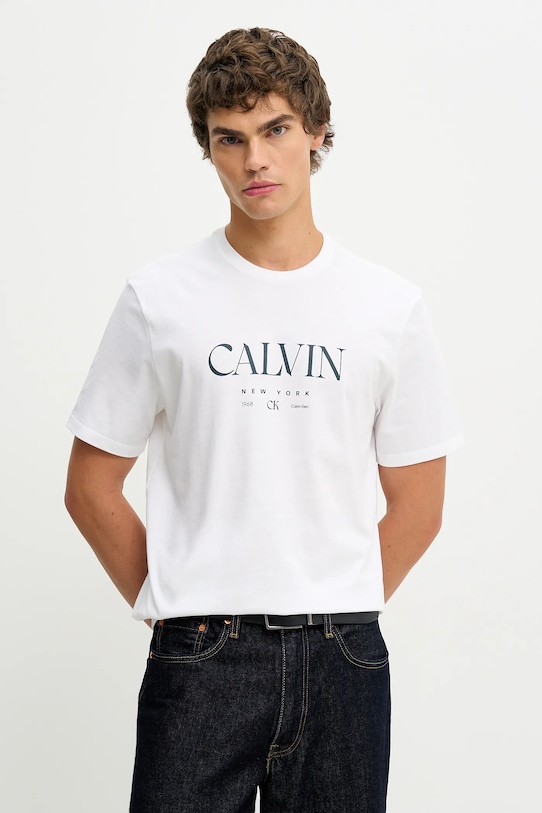 

Хлопковая футболка Calvin Klein, белый