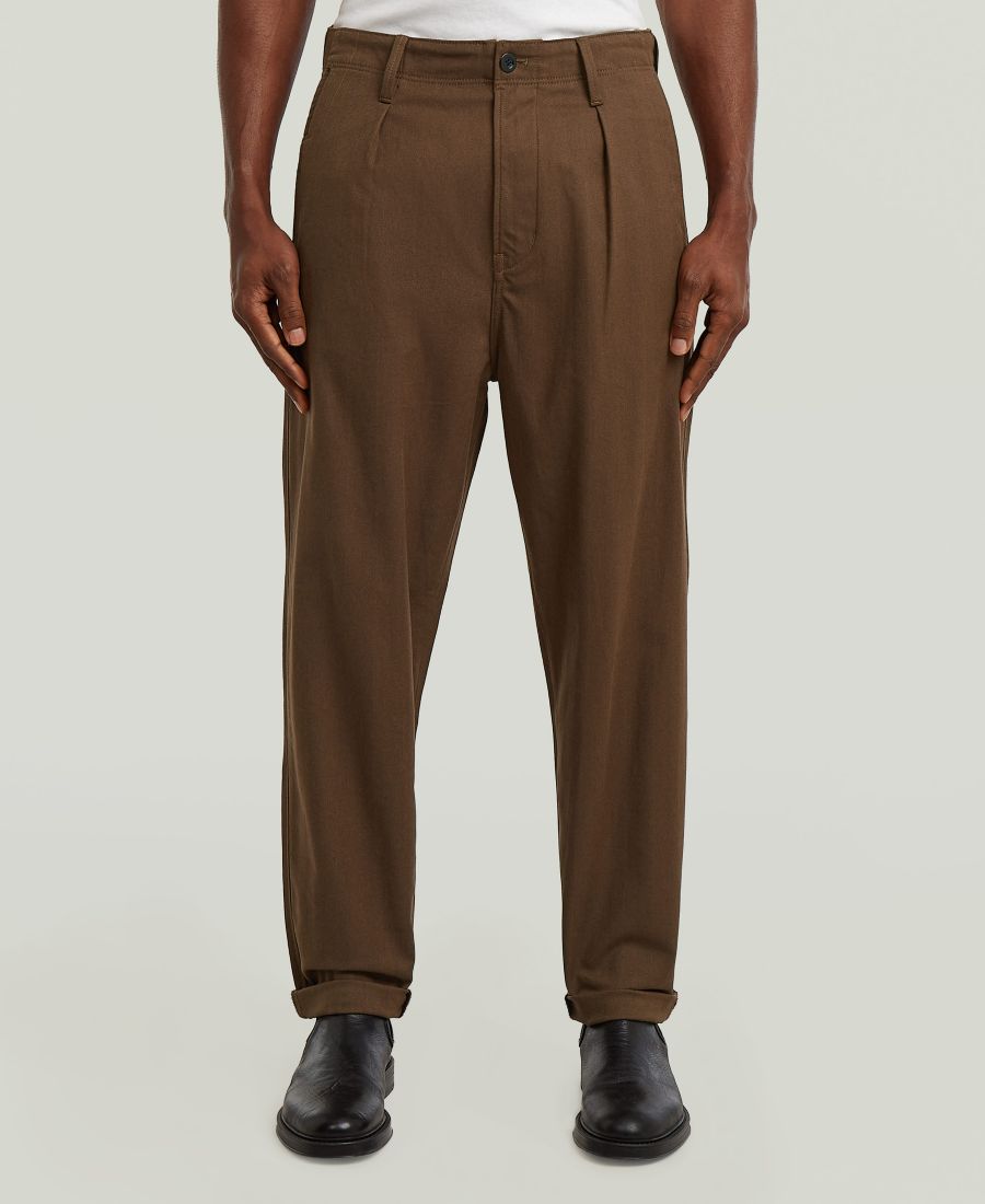 

Мужские плиссированные брюки-чиносы свободного кроя G-Star Raw, Desert Brown