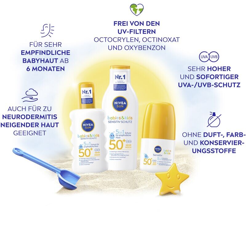Солнцезащитный роликовый крем для детей и младенцев Nivea Sun Babies & Kids Sensitive Protect Roll-On SPF 50, 50 мл — фото 4