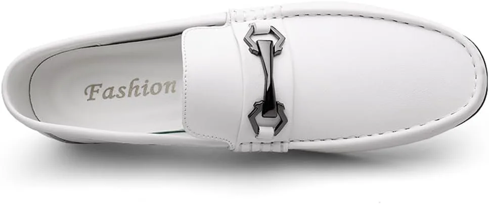 Мужские повседневные туфли-лоферы Loafer Premium из натуральной кожи, без шнурков, для вождения, легкие, дышащие, мягкие Abborora, белый — фото 3