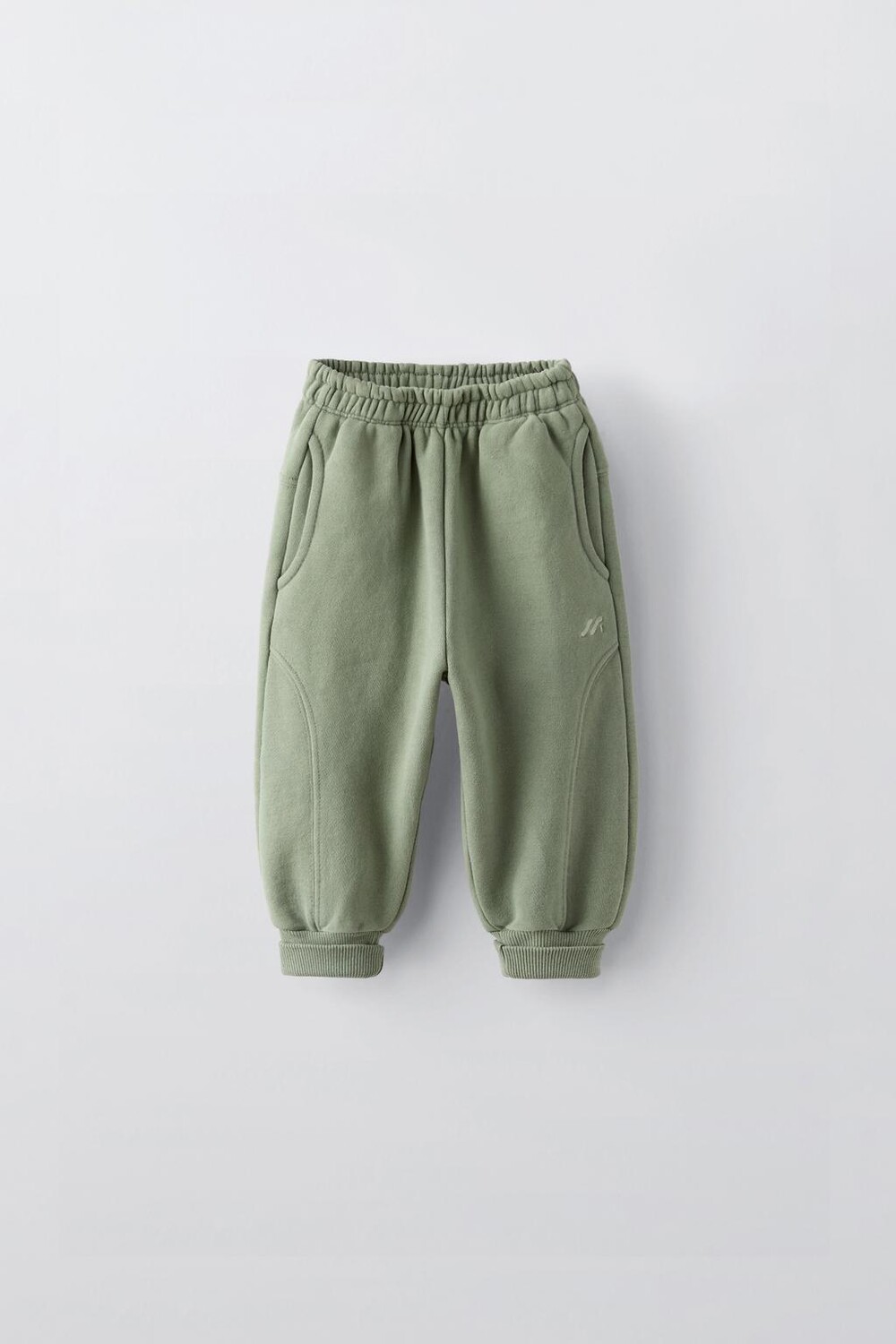

Широкие брюки с вышивкой ZARA, средне-зеленый