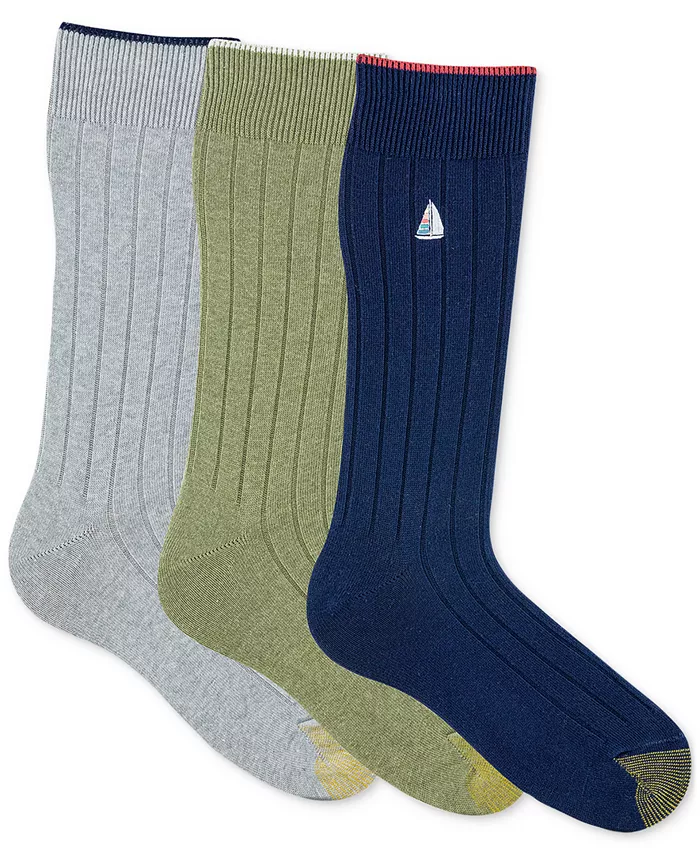

Мужские носки Hampton с вышивкой - набор из 3 пар Gold Toe, мультиколор