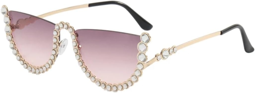 

Солнцезащитные очки с защитой UV400 | Панк, металлические петли, цветные линзы | для женщин и мужчин, для занятий спортом на открытом воздухе и вождения DSVIGF, Gold Gray Pink