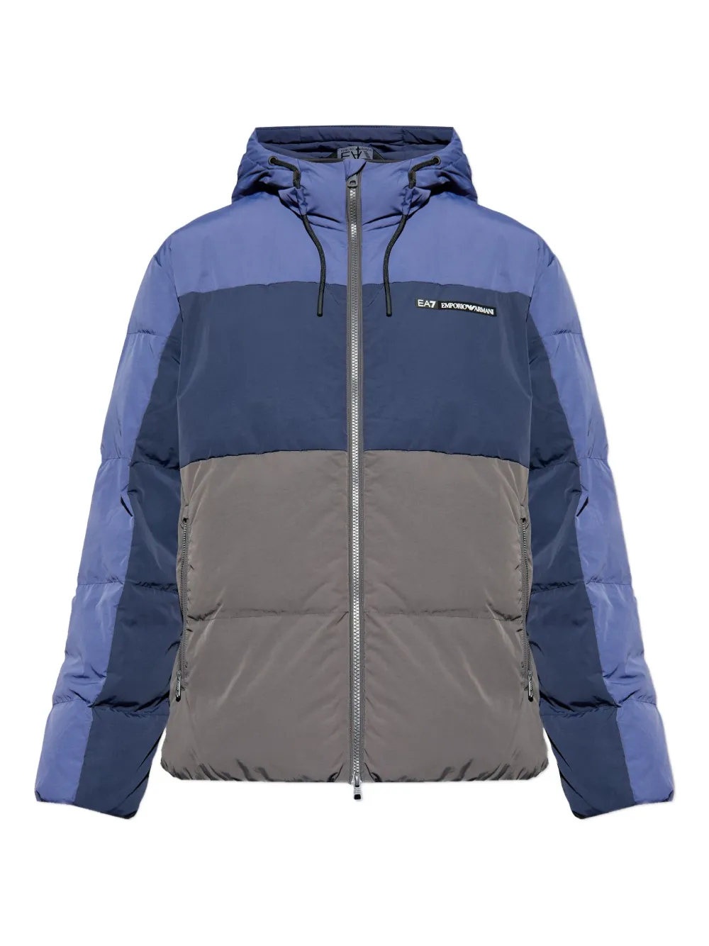 

Куртка с капюшоном и цветными блоками Ea7 Emporio Armani, синий