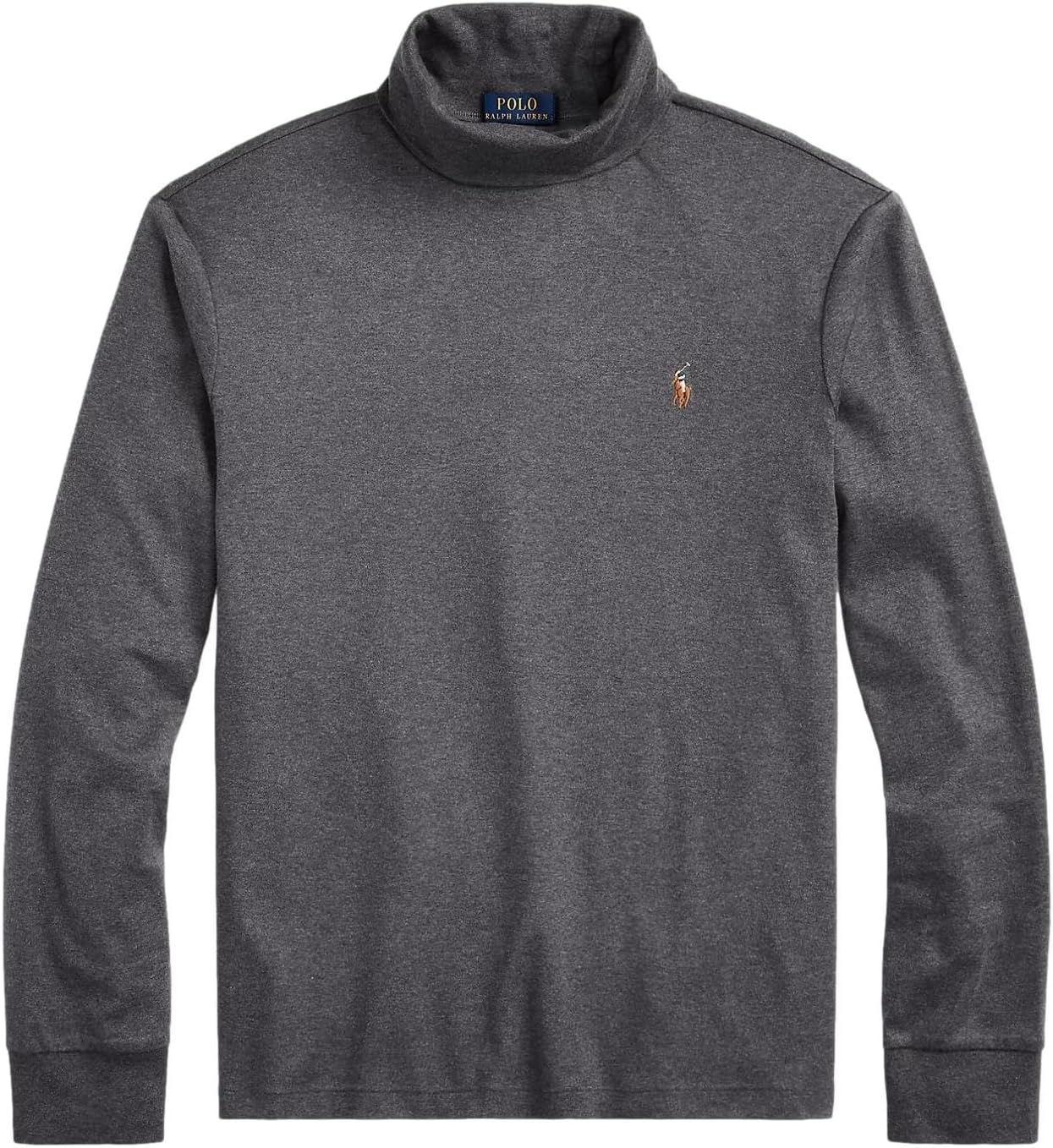 

POLO RALPH LAUREN Мужская футболка поло с длинным рукавом и воротником-стойкой из мягкого хлопка, Barclay Heather