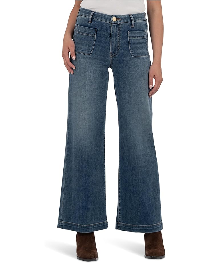 

Джинсы KUT from the Kloth Meg High-Rise Wide Leg With Patch Pockets Reg Hem in Loyalty, цвет Loyalty