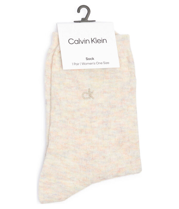 Носки женские Calvin Klein с логотипом, бежевый — фото 2