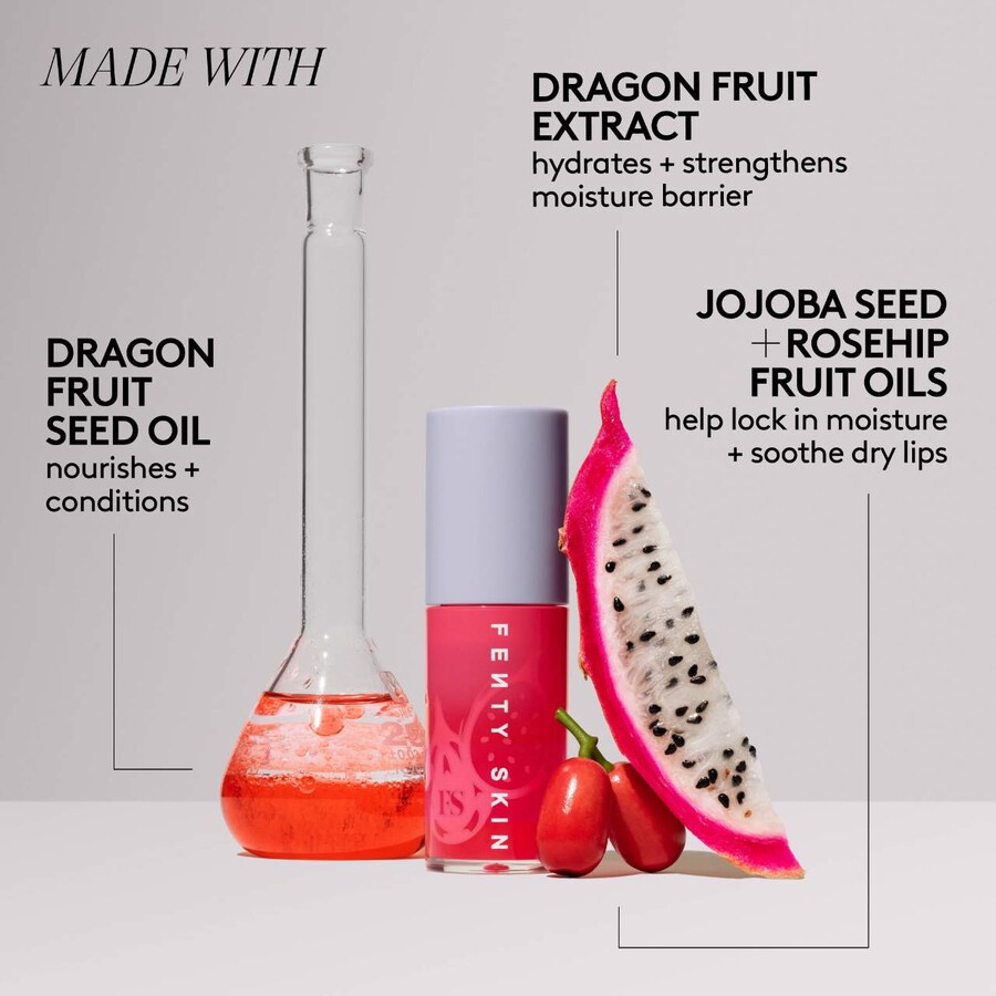 Увлажняющее и укрепляющее масло для губ Fenty Treatz Fenty Beauty by Rihanna, 0.19 oz /5.6 ml, Dragon Fruit — фото 4