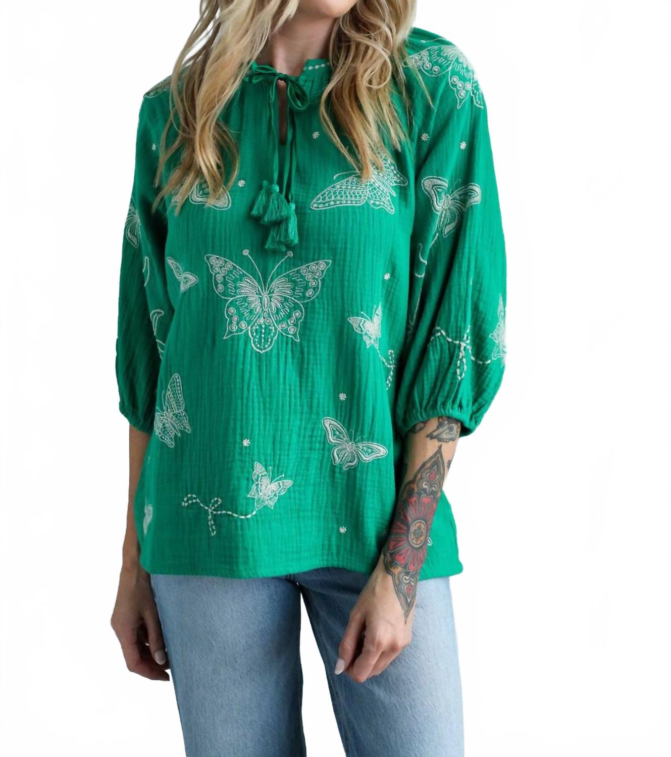 

Коллин блузка в зеленом цвете Johnny Was