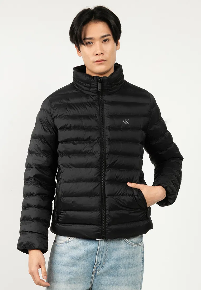 Куртка пуховик с капюшоном, легкая нейлоновая, мужская Calvin Klein, черный