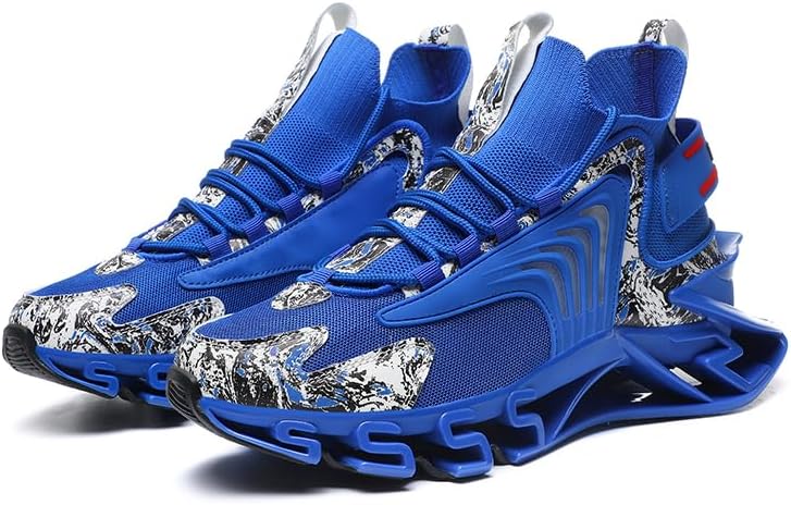 

Мужские кроссовки Blade, дышащие спортивные туфли из сетки с стильным принтом для повседневной носки и спорта Aoplus, синий