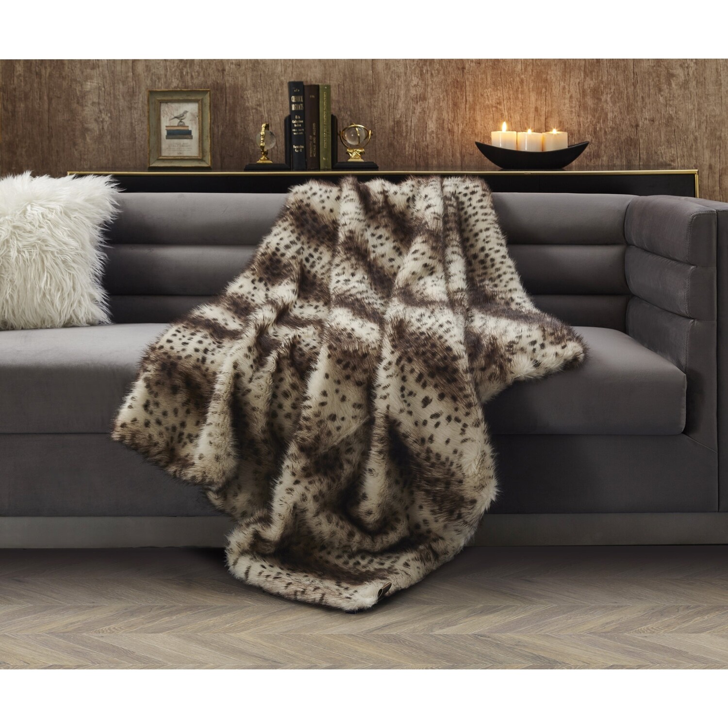 

Вязаный плед Inspired Home Avani, цвет Brown Cheetah