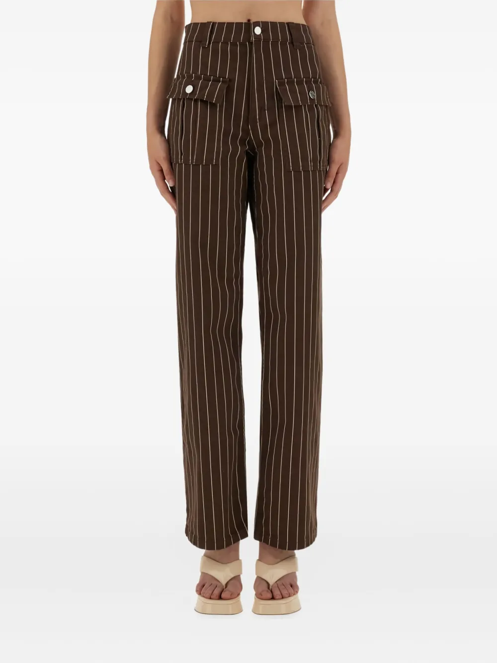 

Брюки с полосатым узором Nickie Baum Und Pferdgarten, коричневый