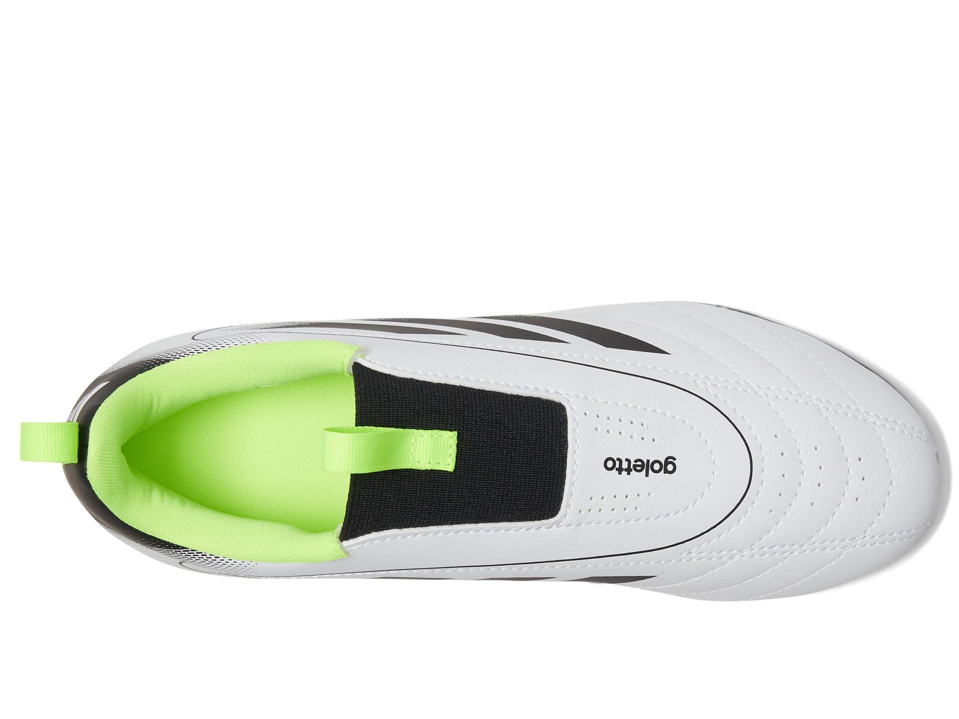 Кроссовки adidas Kids Goletto IX Laceless Firm/Multi Ground Soccer Cleats, цвет White/Black/Lucid Lemon — фото 2