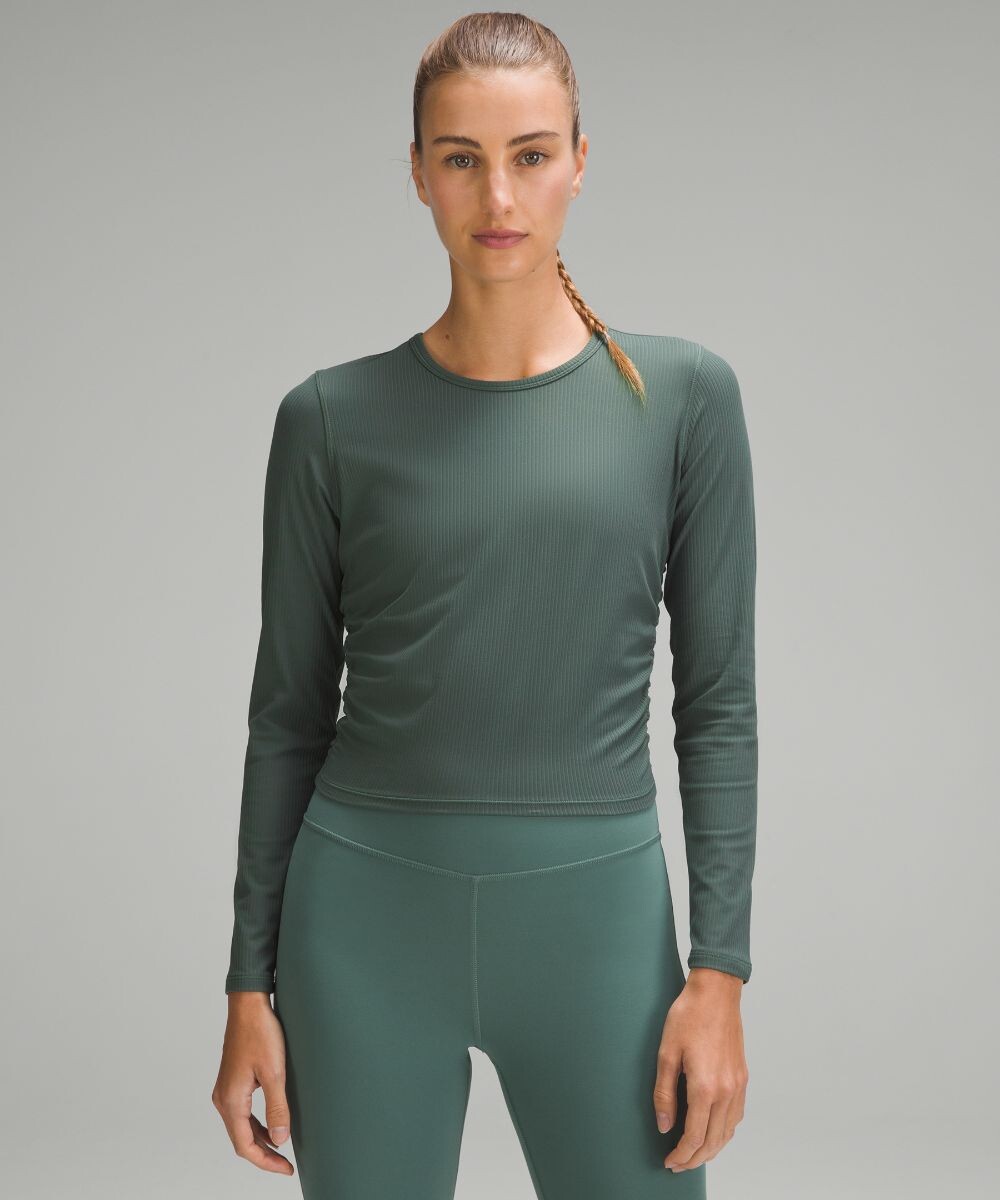 

Рубашка Nulu с длинными рукавами в рубчик All It Takes Lululemon, зеленый