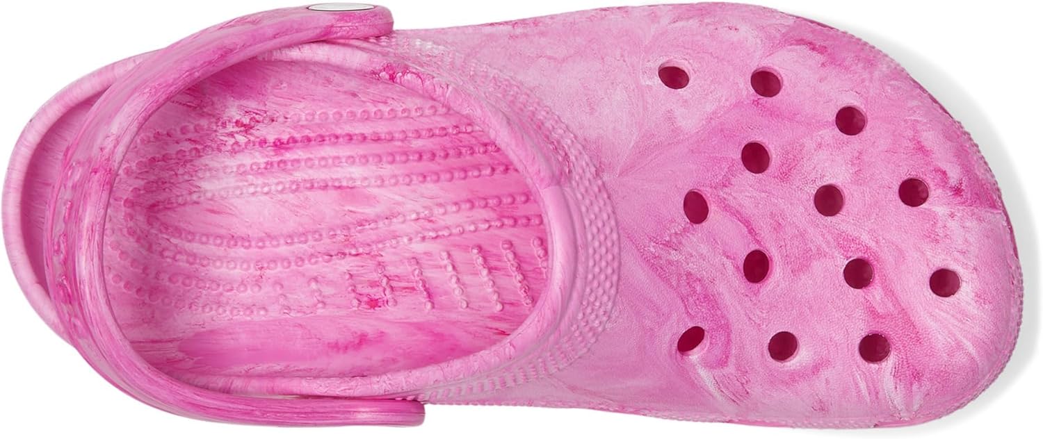 Детские сабо Crocs унисекс, классические, с мраморным рисунком, акварельным рисунком, размер K, розовый — фото 2
