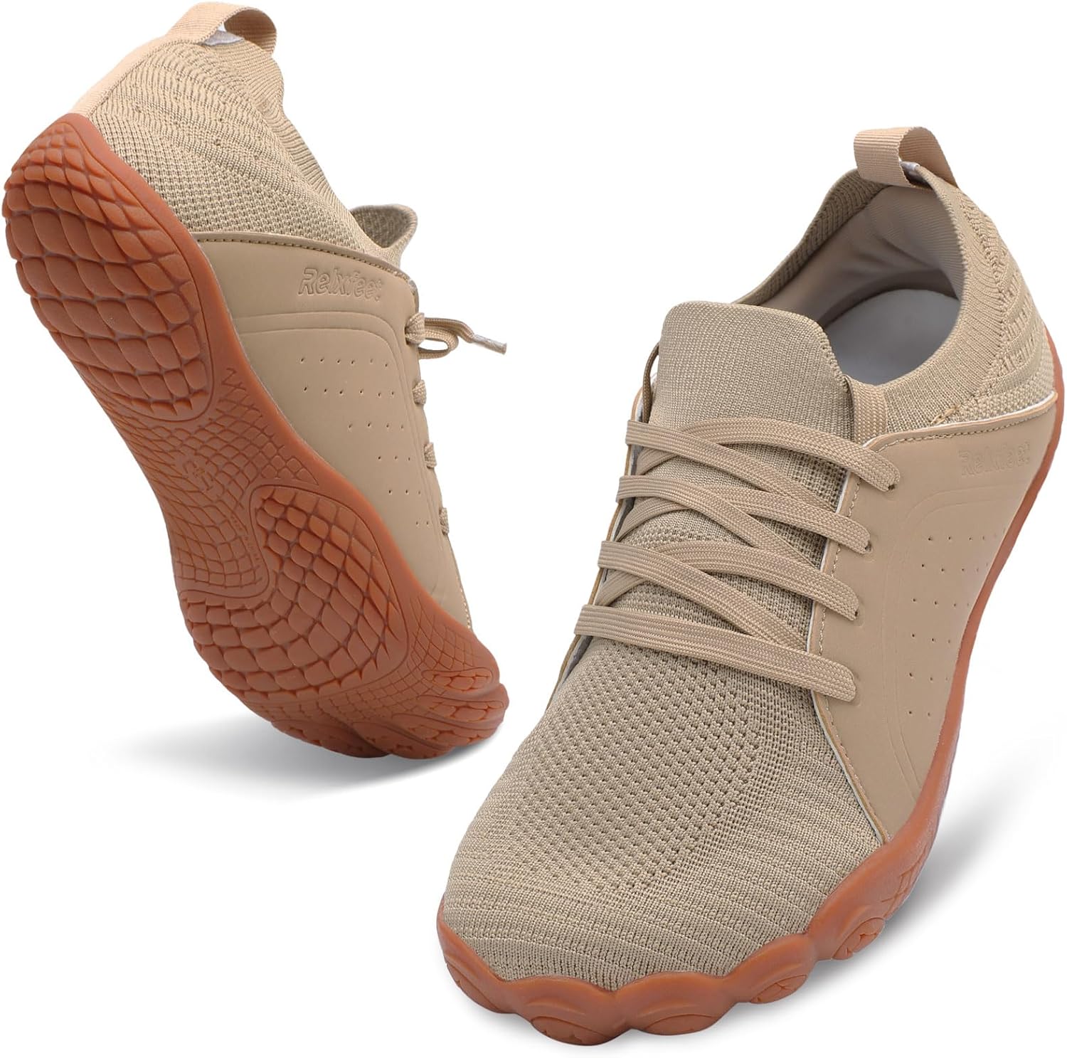 

Мужские кроссовки для трейл-раннинга relxfeet, босоножки, минималистичный дизайн с широкой носочной частью, нулевая разница в высоте, нескользящая резиновая подошва для тренажерного зала, походов и прогулок, светло-коричневый