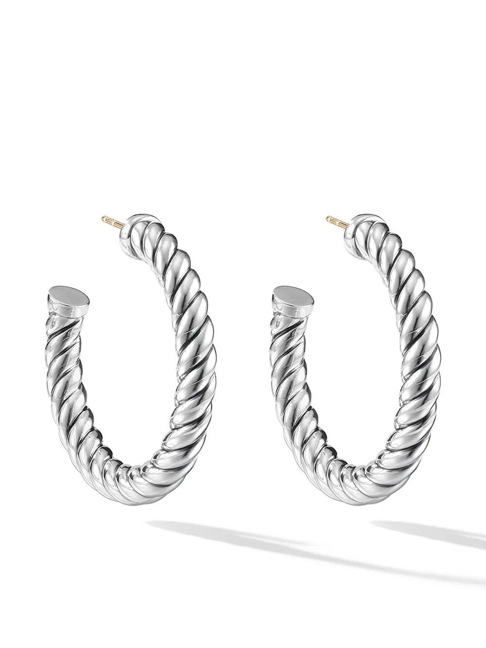 

Серебряные серьги-кольца Sculpted Cable (40 мм) David Yurman, серебяный