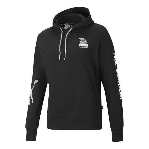 

Толстовка x mr doodle hoodie 'black white' Puma, черный