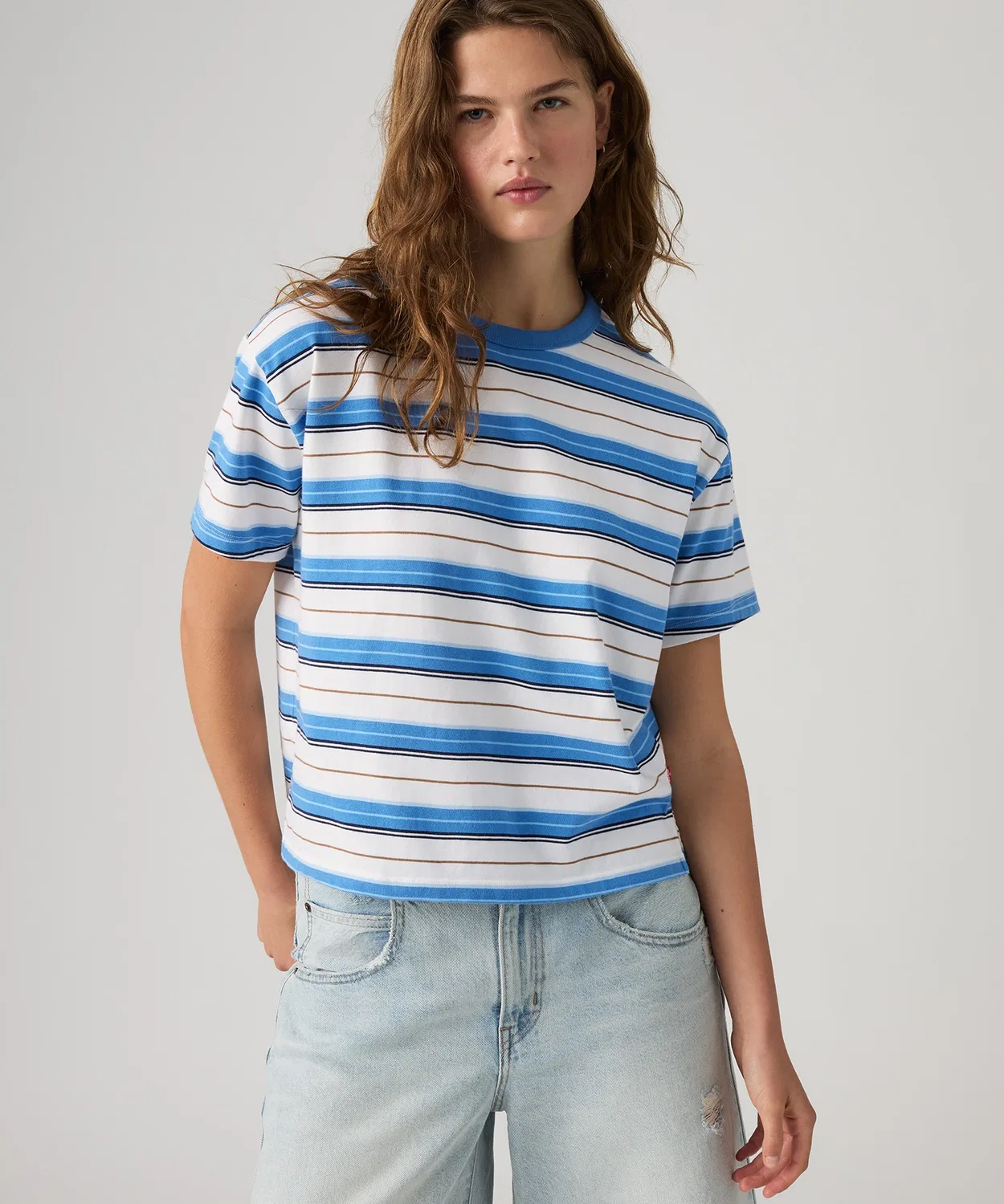 Женская футболка с коротким рукавом, хлопковая, модель Vintage Short Sleeve T-Shirt Levi's, Blue