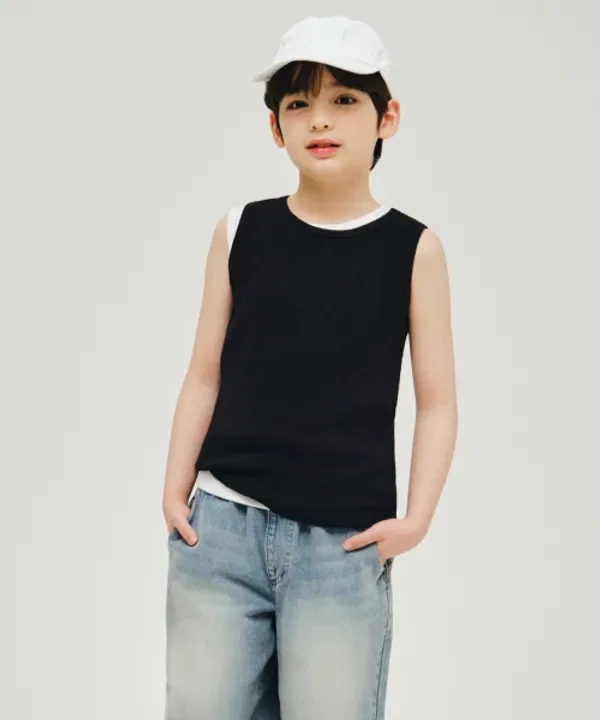 Майка-безрукавка Essential Tank Top, Musinsa Standard Kids, черный