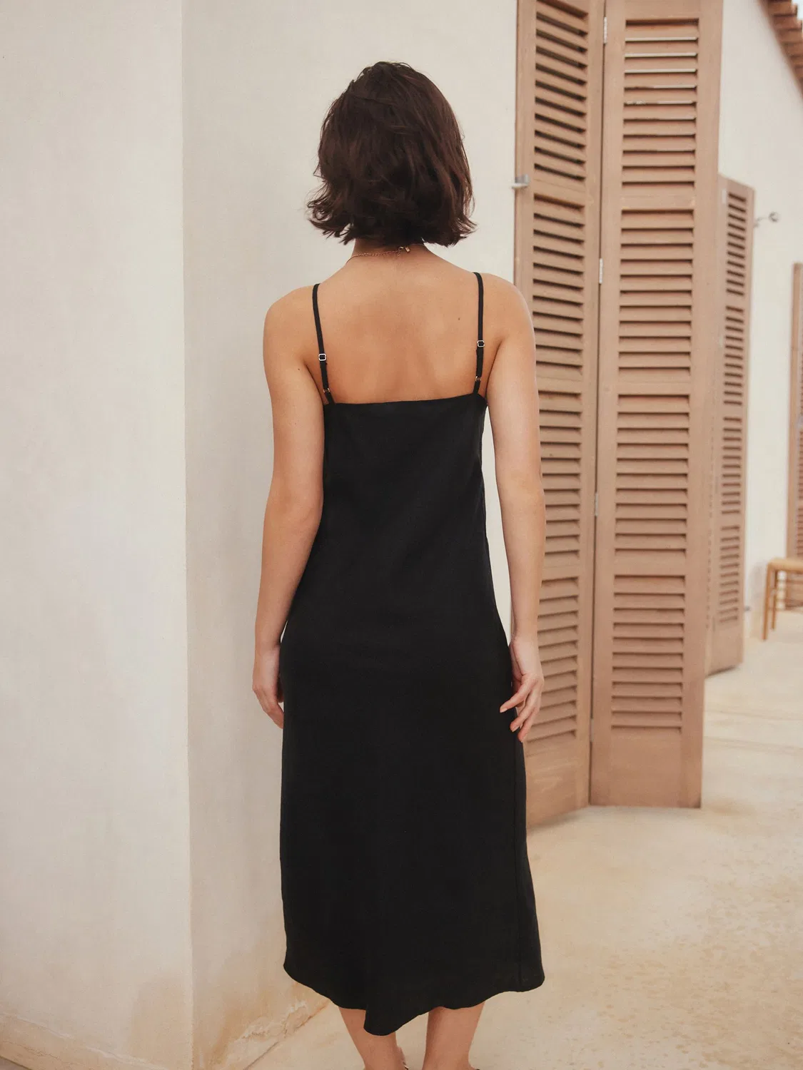 Платье миди Premium High Neck Midi Slip Dress Next, черный — фото 4