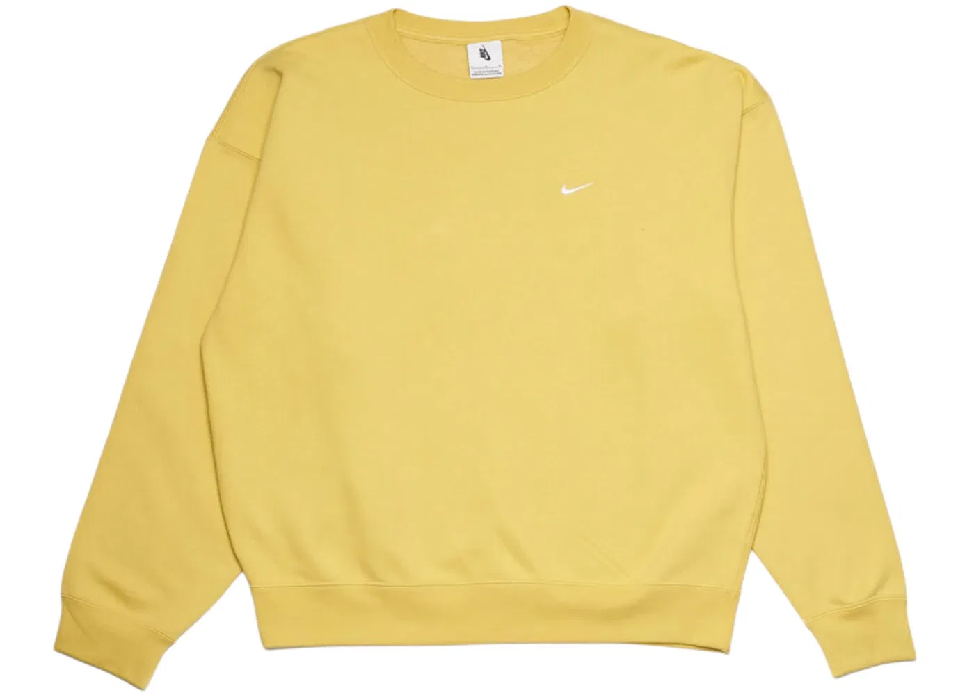 Мужская худи с принтом Nike Nikelab Solo Swoosh Fleece Crewneck, Saturn Gold/White