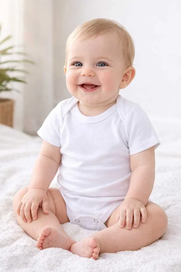 Детское боди-комбинезон с коротким рукавом хлопковый набор 5 шт Vieso, White Shortsleeve — фото 3