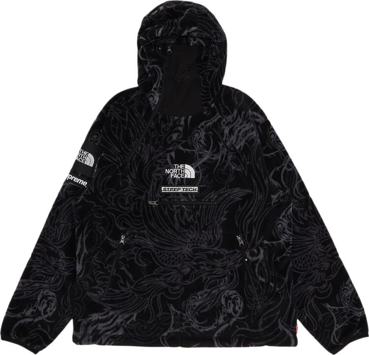 

Пуловер Supreme x The North Face Steep Tech Fleece Pullover 'Black Dragon', черный