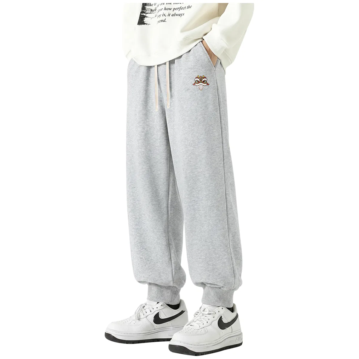 Детские брюки повседневные 2 шт MINISO, Heather Gray (Lion Pattern)