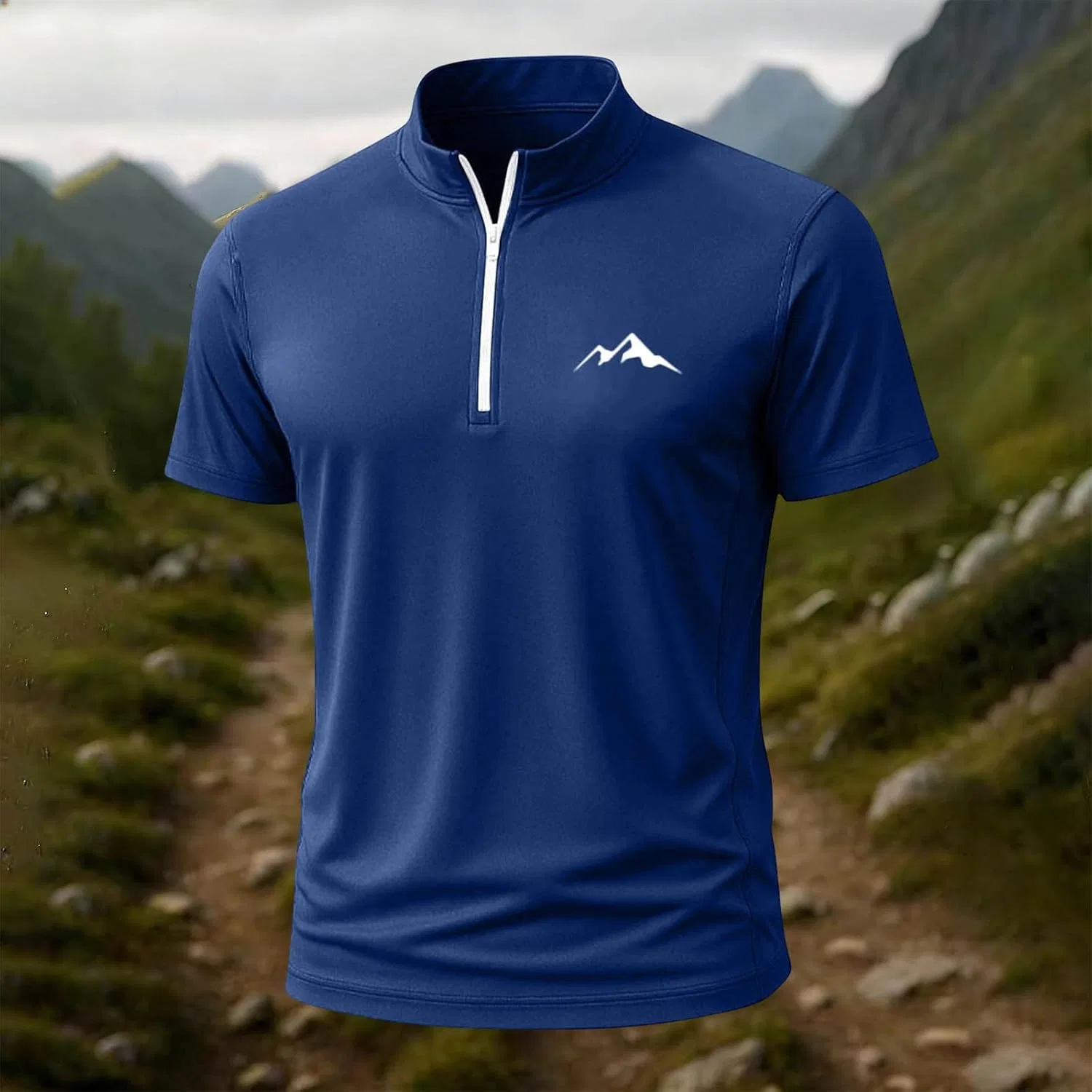 Мужская дышащая футболка с четвертью молнией Golf, Dark Blue — фото 2