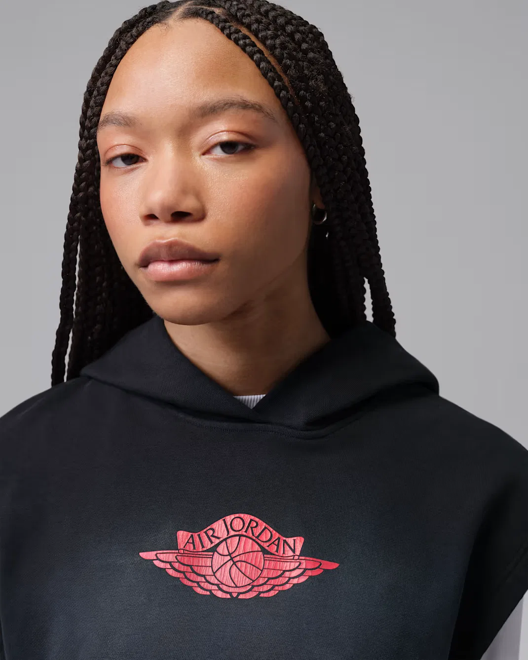 Женская толстовка с короткими рукавами из французского трикотажа Jordan Flight Fleece, Black/Deep Royal/University Red — фото 3