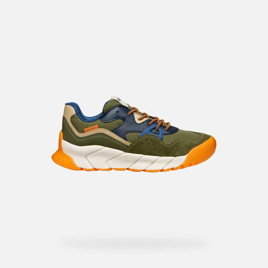 Детские кроссовки J Flexyper Pro Boy Geox, Olivgrun Orange — фото 2