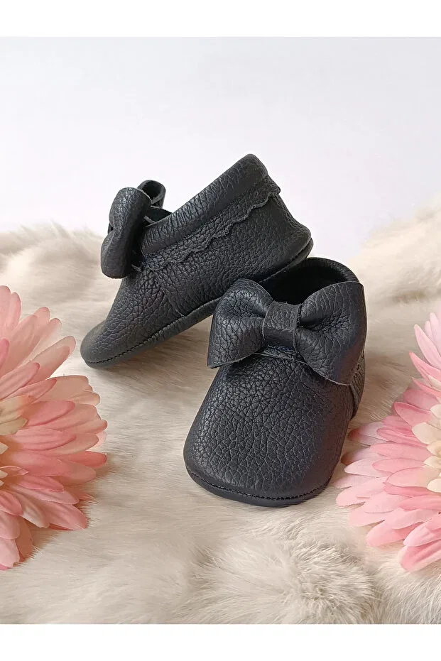 Детские туфли-лодочки из натуральной кожи с эластичными шнурками Sofia Hodore, Navy Blue — фото 4