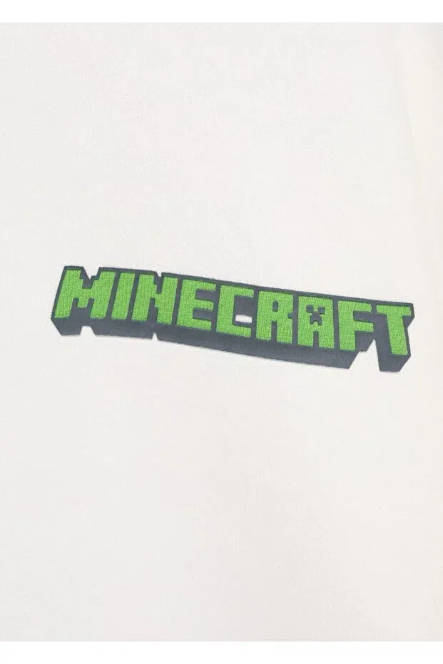 Детские свитшот для мальчиков с принтом Minecraft Mango Kids, Off White — фото 4