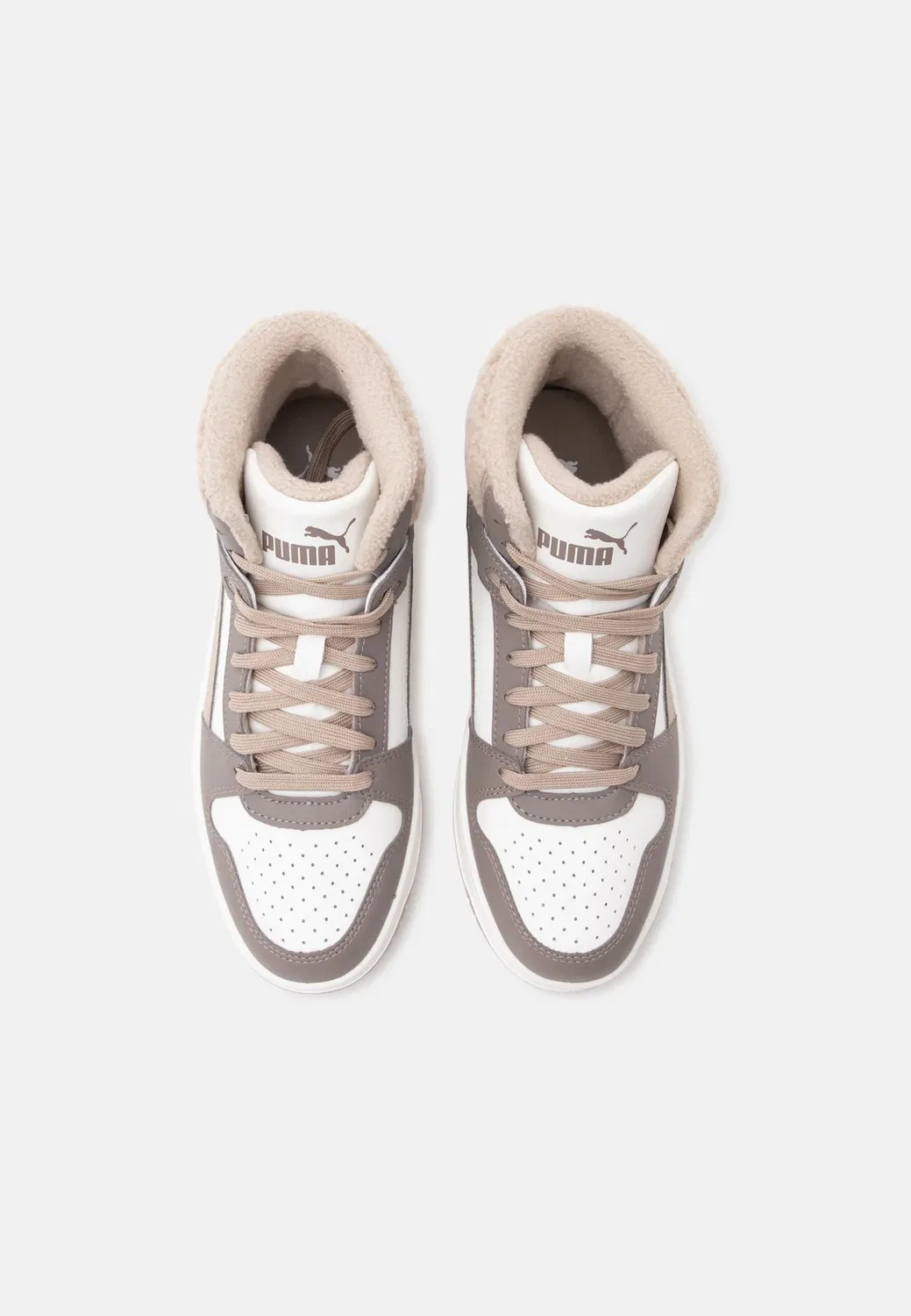 Rebound slam mid cozy jr unisex - высокие кроссовки Puma, Mouse Gray/Birch/Warm White — фото 4