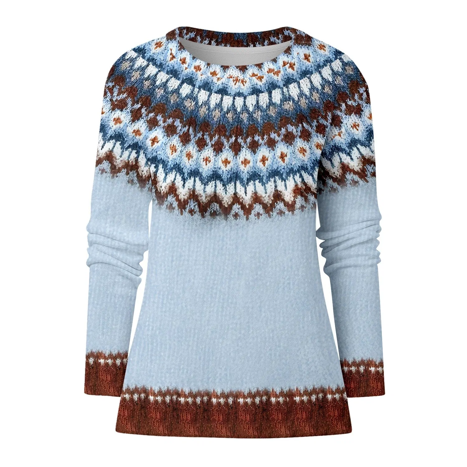 Женский свитшот с принтом Mountain Women's Warm Elegant, F-light Blue — фото 4