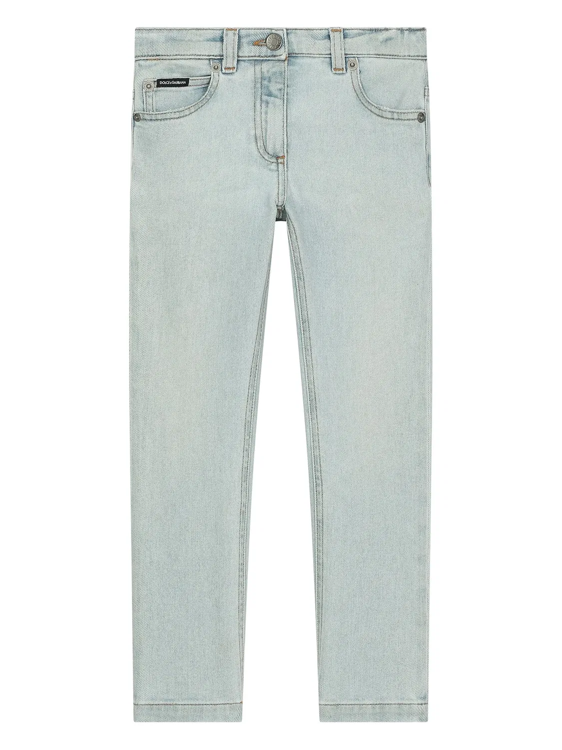 Джинсы Slim-Leg Из Хлопковой Смеси Dolce & Gabbana, синий