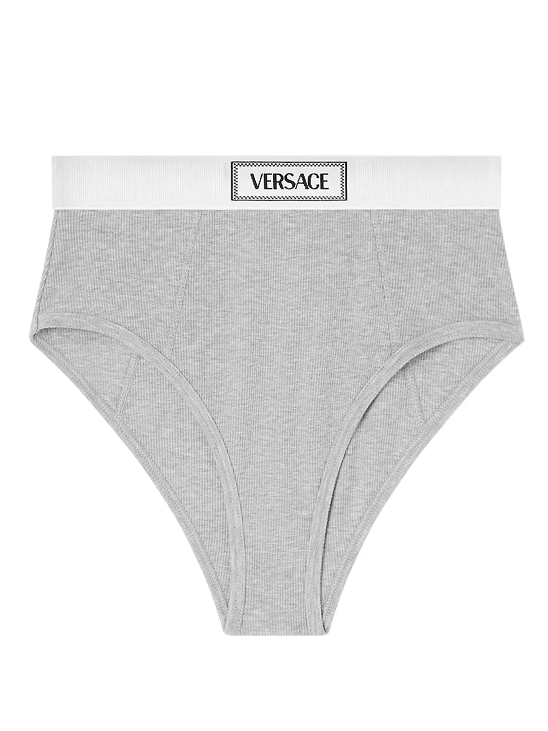 Брифы с логотипом Versace, меланжевая серая