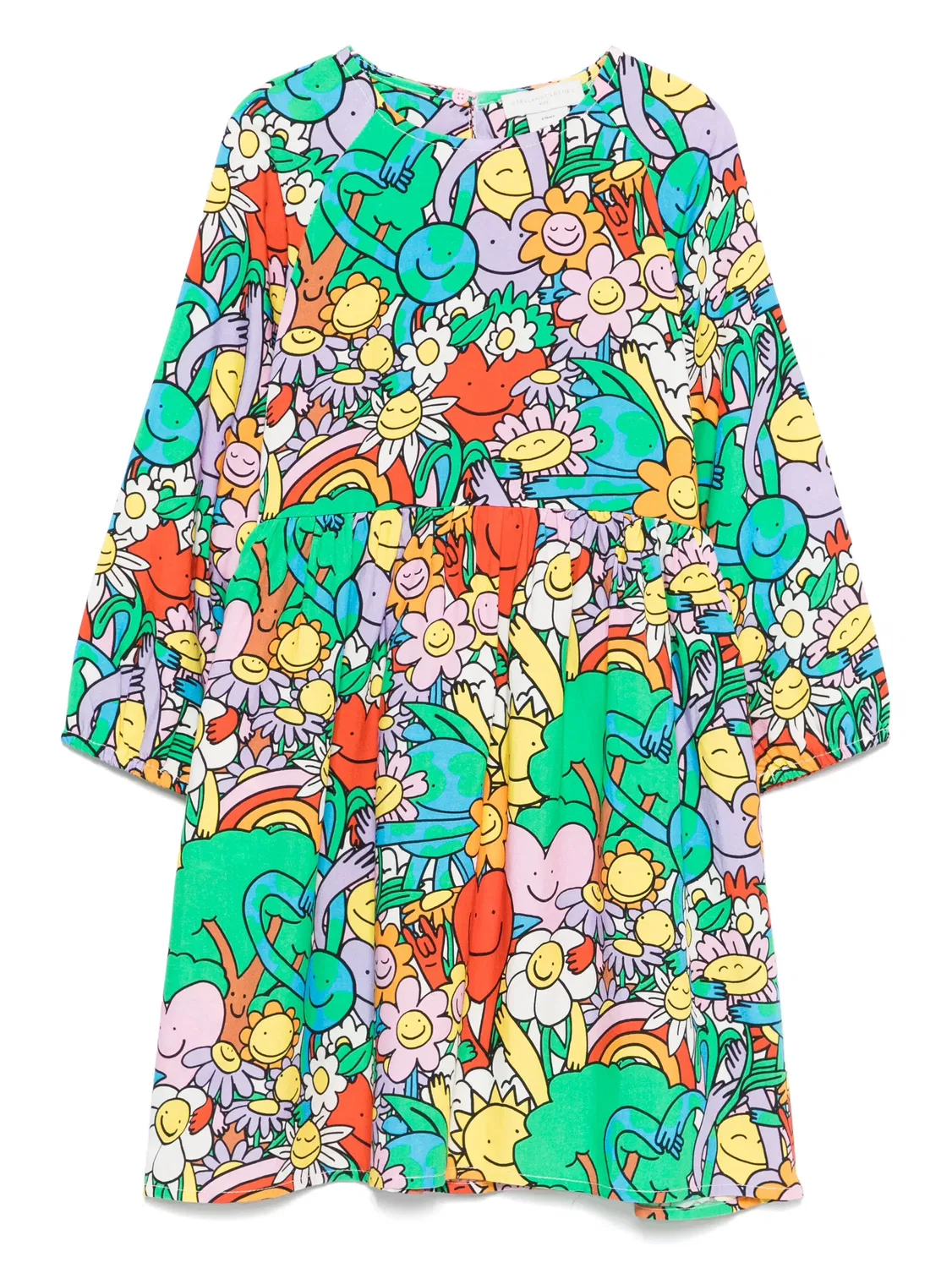 Платье с графическим принтом Stella McCartney, лаймовый