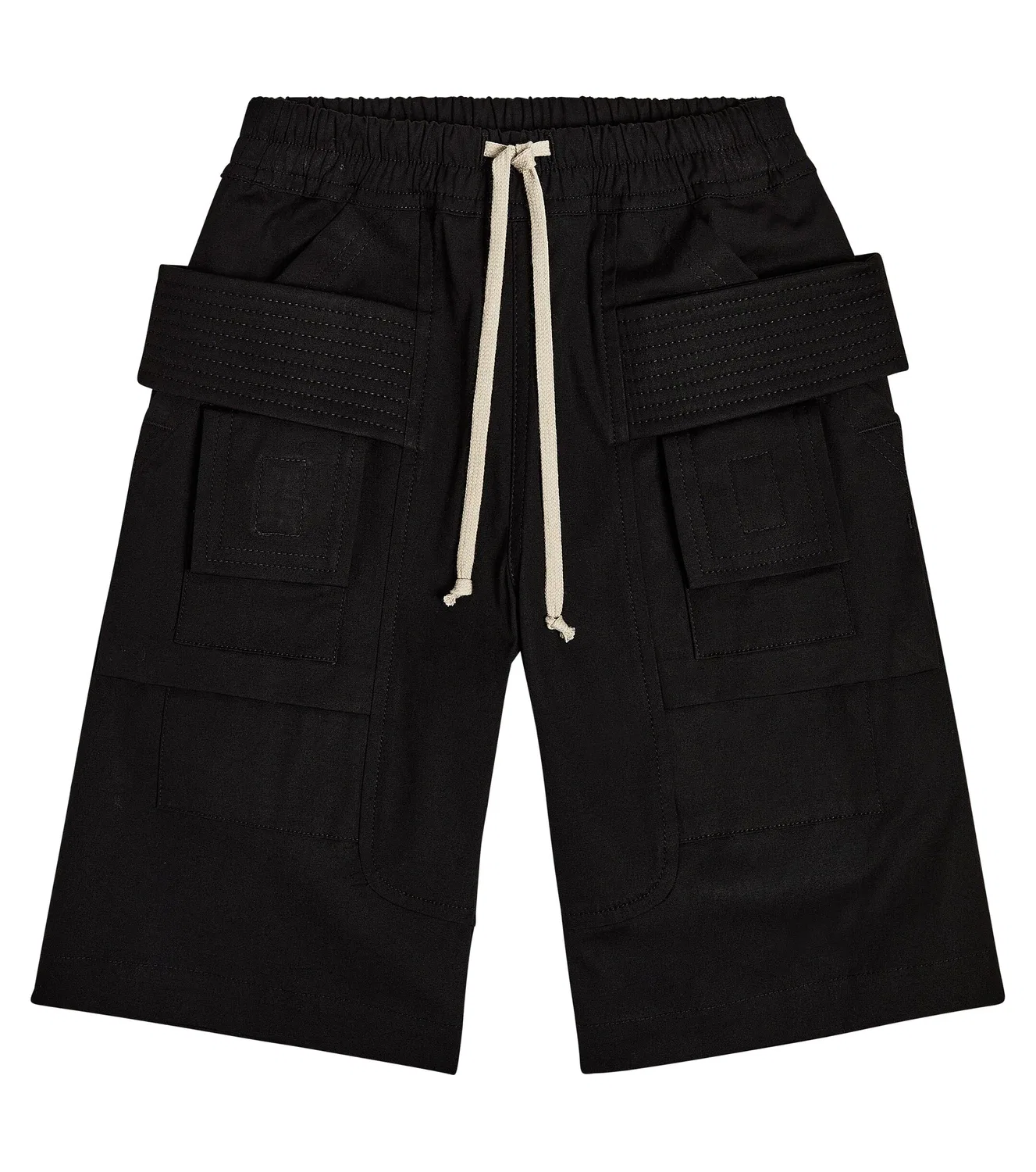 Шорты-карго из смесового хлопка Rick Owens Kids, черный